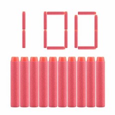수정탄전동건 비비탄전동건 리필 다트 총알 EVA 소프트 할로우 홀 헤드 액세서리 Nerf, 100 pcs red round, 1개