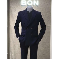 [현대백화점]BN9WJA070NY BON(본)19F W 네이비 클래식 스트라이프 슬림핏 더블브레스티드 슈트