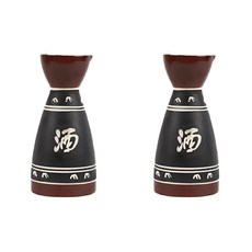 일본풍 밤나무 도자기 독구리 사케 전통주 도쿠리 술병 240ml 2P세트, 2개
