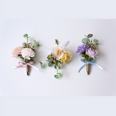 [바보사랑]웨딩 조화 코사지 부토니에 행사용 -메리골드, 메리골드라벤더
