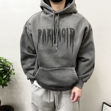기모 피그먼트 파라노이드 나염 후드티