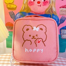 한수위 미니 파우치 생리대 화장품 귀여운 캐릭터 보조 가방 여행용 방수 시크릿 정리