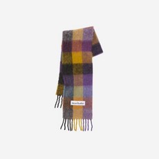 [정품] 아크네 스튜디오 모헤어 체크 스카프 앤트러사이트 그레이 옐로우 퍼플 Acne Studios Mohair Checked Scarf Anthracite Grey Yellow