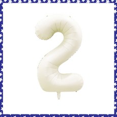 파티브로 32인치(=70cm) 파스텔 숫자풍선 생일 기념일 포토존 꾸미기, 숫자2, 1개, 크림화이트