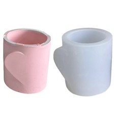 실리콘 캔들 컵 몰드 메이크업 브러시 보관 몰드 수지 항아리 펜 용기 몰드, Left, 1개