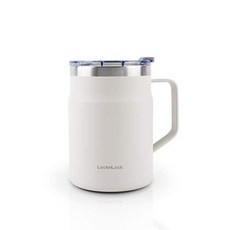 Lock & Lock [독일]LOCK & LOCK Metro Mug-커피 차 및 기타 냉 / 온 음료 용 열 머그-뚜껑이있는 진공 단열 컵-475 ml-흰색-44322, 01.16 온스, 01.하얀