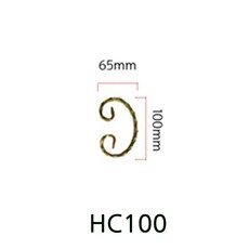 철단조부속 3 시리즈 단조난간대 부속 철단조 난간동자 계단 메란다 휀스 방범창, HC100, 1개