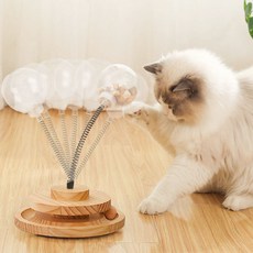 알디펫 고양이 원목 우드냥 펀치 스윙 간식놀이 트랙볼 장난감 기본형 1개
