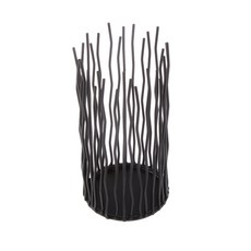 shangren 빈티지 초라한 캔들 홀더 촛대 웨딩 홈 다이닝 테이블 Decoratio, S -- 고도 20cm, 블랙, 철, 1개