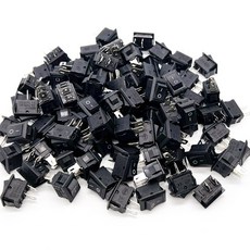 미니 블랙 푸시 버튼 스위치 SPST 2 핀 3A 250V KCD1 스냅 온/오프 보트 로커 10mm x 15mm 100, Black, 100 Pcs, 100개