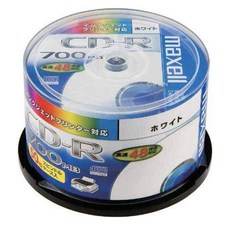 maxell CD-R 700MB CDR700S.ST.PW50SP 데이터용 48배속 대응 잉크젯 프린터 대응, 1개