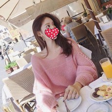안나리야 모헤어 시스루 풀오버 화이트 오버핏 니트 스웨터 YJ
