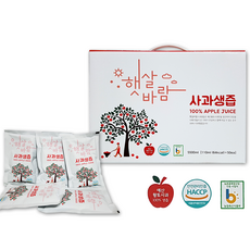 낙원과수원 예산 햇살바람 사과생즙 사과생즙 사과 생즙 예산 100%사과생즙 110ml X 50포 2박스 배송비무료 사과생즙 황토사과즙 낙원농장