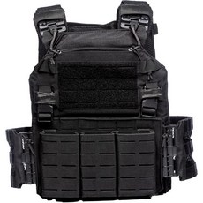 Plate Carrier Tactical Vest - Quick Release 500D Nylon Plate Carrier Vest Lightweight Adjustable Mi, Black