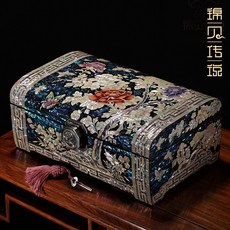 해외 자개장 자개함 전설 래커 보석 상자 잠금 공주 유럽 단단한 나무 손 보석 저장-537565, 단일옵션, 03. 자물쇠 수제 수집을 가진 L