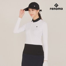 [레노마골프]21SS 여성 사선 지퍼 카라 배색 티셔츠 RWTHK5154-101_G