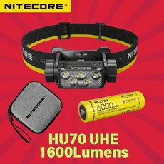 NITECORE USB-C 충전식 헤드램프 최대 빔 거리 156m 화이트 + 레드 라이트 1600 루멘 6000mAh 배터리, 1개