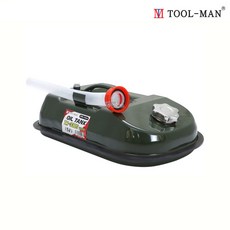 툴맨 철기름통 (낮은둥근형) TM-3305L (5L) 1개 (자바라 호스 포함) 철재오일통 기름통 오일통 연료통