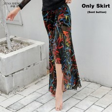 여성 밸리 댄스 의상 옷 살사 메쉬 세트 긴팔 딥 칼라 세트 탑 롱 스커트 탑 연습복