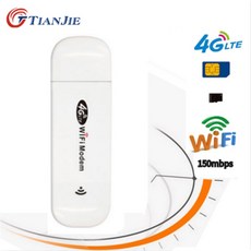 TIANJIE LTE USB 모바일 라우터 3G/4G 150bps 와이파이 라우터 자동차 핫스팟 휴대용/미니/무선 USB 자동차 모뎀 스틱 Sim 카드 데이터 동|mobile, 1개, UF903-4, 단일