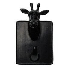 ZLD 가정 장식을위한 2pcs 까만 옷장 걸이 동물성 머리 사슴 u0026 기린, 검정