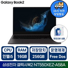 삼성전자 갤럭시북2 NT550XEZ 인텔 i5 15.6인치 그라파이트 학습용 사무용 가성비노트북 /IR, 그레이, NT550XEZ-A58AG, 256GB, 16GB, Free DOS