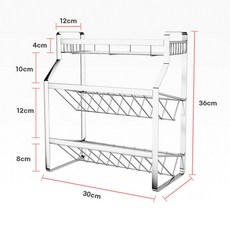 SUS304 스텐인리스 3단 양념통 수납정리 거치대 트레이, SUS304 스텐 3단 양념수납정리대, SUS304 스텐 3단 양념수납정리대