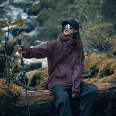 커플 기모 바람막이 점퍼 루즈핏 가을 겨울 도톰 코트 기질 아웃도어 자켓 캐주얼 남녀공용 탈부착 후드 바람막이 점퍼 ZN