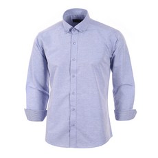 로베르따디카메리노 남성용 TC카치온 솔리드 버튼다운 일반핏 블루 긴소매 셔츠 RL1-403-2