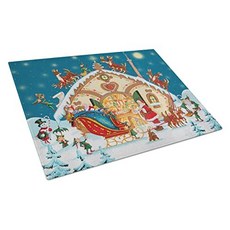 Caroline's Treasures PJH3004LCB Santa Claus Loading the Sleigh Glass Cutting Board Large Decorative, 1개