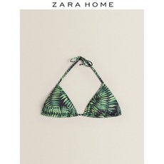 ZARA 자라 홈 여성 홈웨어 트로피컬 프린트 비키니 탑 41463609800