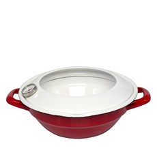 후지 할로우 튀김 냄비 24cm (2.8L) 온도계 부착 레드 TP-24・R, 1개