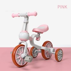 쥬베스 어린이 다기능 워커 킥 세발 분리형 페달 스쿠터 자전거-Q2494DR, B타입 핑크 (보조바퀴포함)