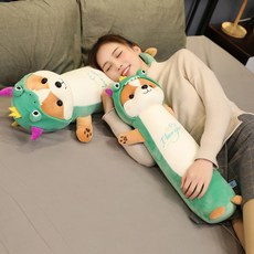 others 아기 곰 쿠션 피 규 어 털 인형 귀여운 다람쥐 공룡 잠 자기 긴 베개 큰 생일 선물 여자.