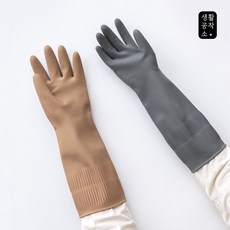 생활공작소 라텍스 고무장갑 밴드형(38cm) x 5입, 밴드형 그레이 M 5입