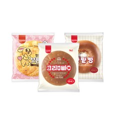 삼립 삼총사빵 3종 각 4봉씩 12봉(정통크림빵정통단팥빵정통보름달), 1세트