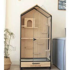 원목 햄스터집 친칠라 케이지 사육장 빌라 골든햄스터, 1개, 38cm 베이지