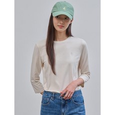 매장정품 BEANPOLE LADIES [Essential] 라운드넥 7부 기본 티셔츠 아이보리 BF4741E010 437021