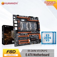HUANANZHI X99 F8D LGA 2011-3 XEON X99 마더보드 인텔 E5 2696 V3 * 2 콤보 키트 세트 DDR4 RECC NON-ECC NVME NGFF
