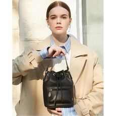 닥스 악세서리 20FW [MERCURY]블랙 가죽 미디움 버킷백 DCBA0F953BK