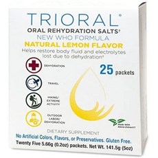 TRIORAL Natural Lemon wStevia Oral Rehydration Salts (World Health Organization (WHO) New Formula f, One Size, One Color