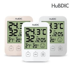 휴비딕 디지털 온습도계 HT-7 시계 아이콘 표시, 1) HT-7 화이트, 1개