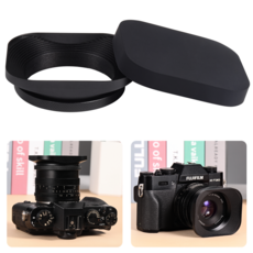 Yullmu 카메라 스퀘어 후드 52mm 고강도 알루미늄 합금 호환 가능 Nikon Nikkor Z 28mm F2.8 SE 40mm F2 Fujinon XC 15-45mm F3.5, 검은색, 1개