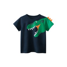 더메르시 아동용 오렌지 공룡 반팔 티셔츠