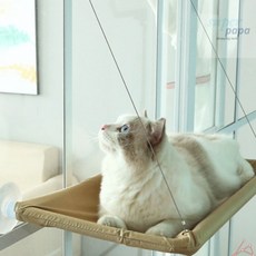 슈퍼아빠몰 고양이 창문 거치대 고양이윈도우해먹, 아이보리, 1개