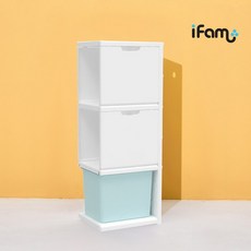 아이팜 마이픽 모듈형 정리함 도어형 추가모듈 장난감정리함, 3.화이트+미스티블루