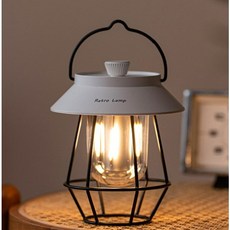 고르구매샵 충전식 LED 캠핑랜턴, 블랙, 1개