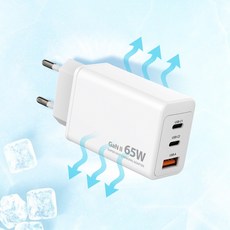 몬스터라이트 GaN2 PD 65W 초고속 충전기 3포트 멀티 어댑터, 1개