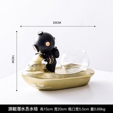 우주비행사 북유럽인테리어 데스크탑 인테리어소품, 다이버 요트 꽃병