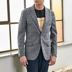 그레이 체크 프린팅 블레이저 정장 자켓 YS9PVJA03GR